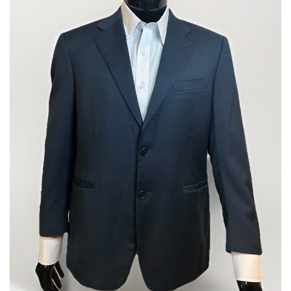 Canali Sport Coat Blazer 40R Tailored Fit Wool Jacket 2Button Navy Made in Italy